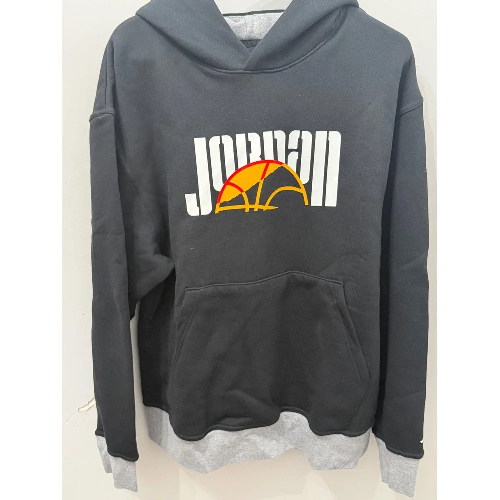 Nike Air Jordan Sport DNA HBR Fleece Pullover Hoodie Black Mens Large NWT DC9639